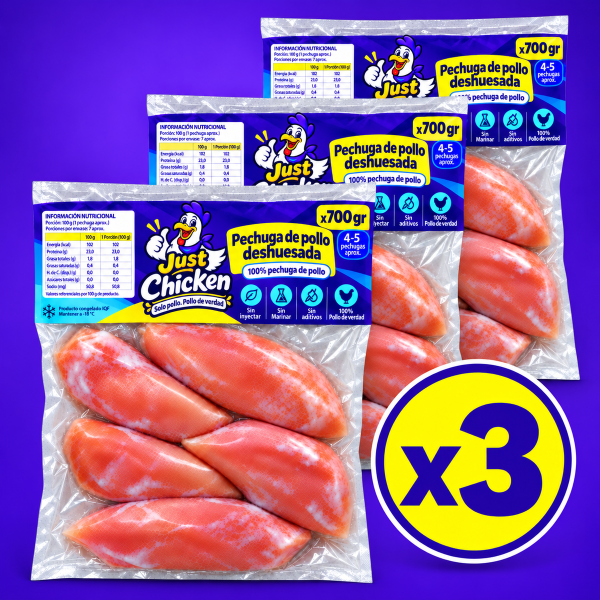 Pack Familiar · Pechuga deshuesada sin marinar 2,1 kg
