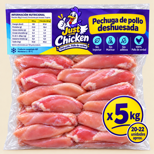 Pack 5 kg · Pechuga deshuesada sin marinar